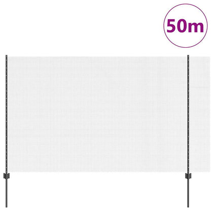 Fence with Posts Grey 1.5 x 50 m Steel