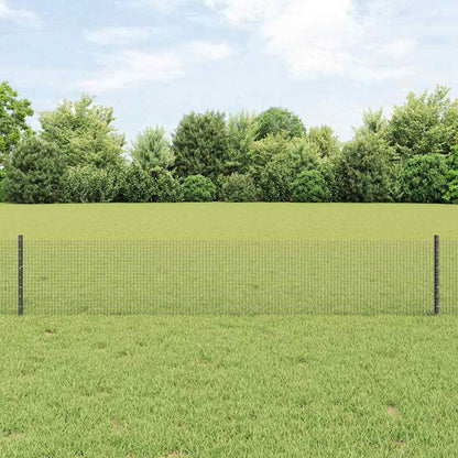 Fence with Posts Grey 0.4 x 100 m Steel