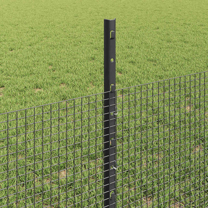 Fence with Posts Grey 0.5 x 100 m Steel