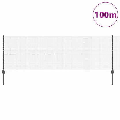 Fence with Posts Grey 0.8 x 100 m Steel