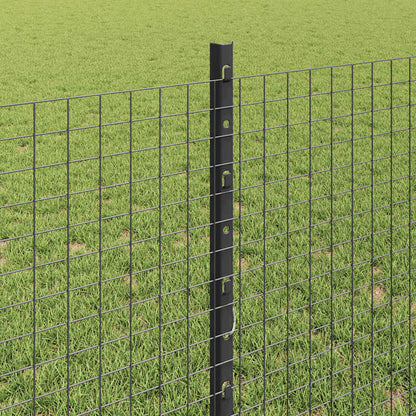 Fence with Posts Grey 0.8 x 100 m Steel