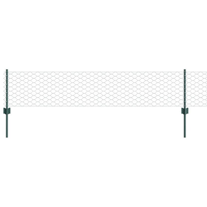 Fence with Posts Green 0.4 x 10 m Steel