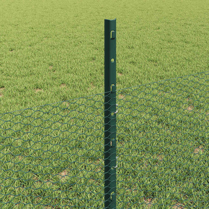 Fence with Posts Green 0.5 x 10 m Steel