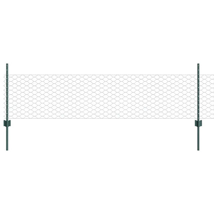 Fence with Posts Green 0.5 x 10 m Steel
