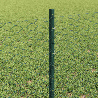 Fence with Posts Green 0.6 x 10 m Steel
