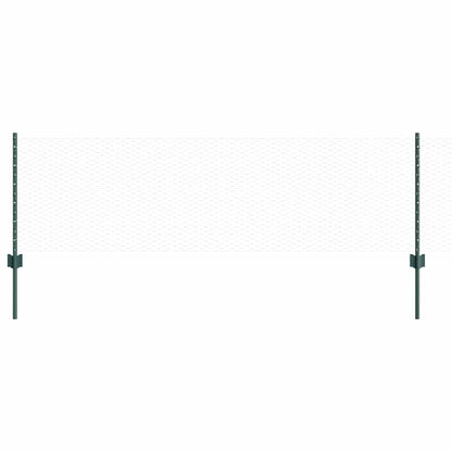 Fence with Posts Green 0.6 x 10 m Steel