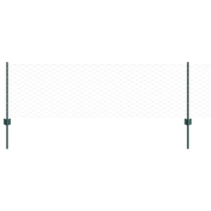 Fence with Posts Green 0.6 x 10 m Steel