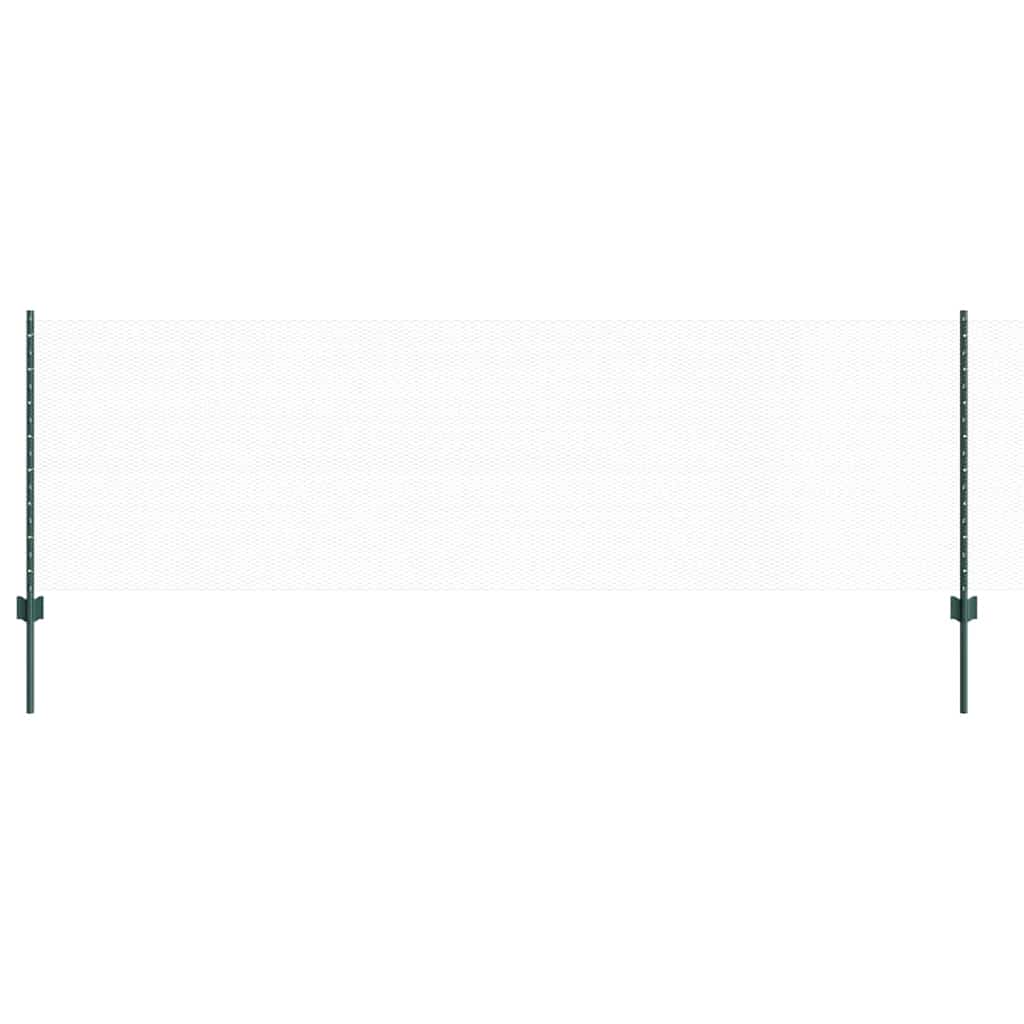 Fence with Posts Green 0.8 x 10 m Steel