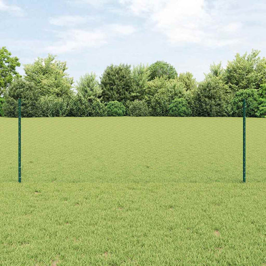 Fence with Posts Green 0.8 x 10 m Steel