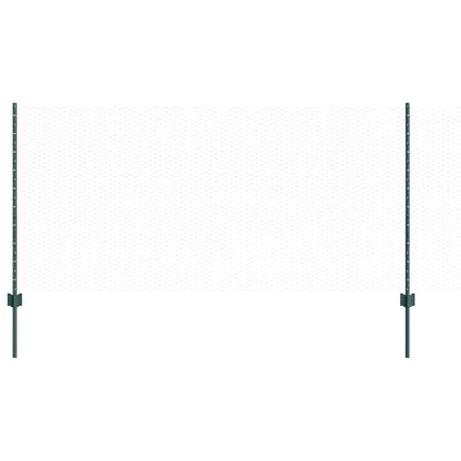 Fence with Posts Green 1 x 10 m Steel
