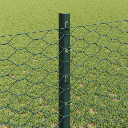 Fence with Posts Green 1.2 x 10 m Steel
