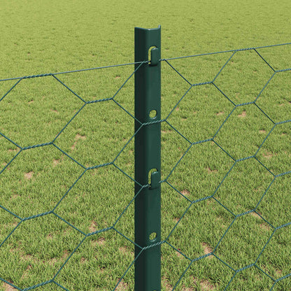 Fence with Posts Green 1.2 x 10 m Steel