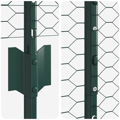 Fence with Posts Green 1.4 x 10 m Steel