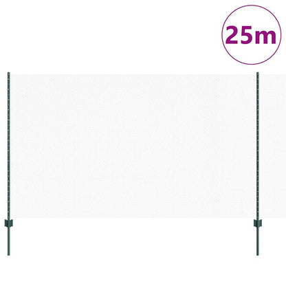 Fence with Posts Green 1.4 x 10 m Steel