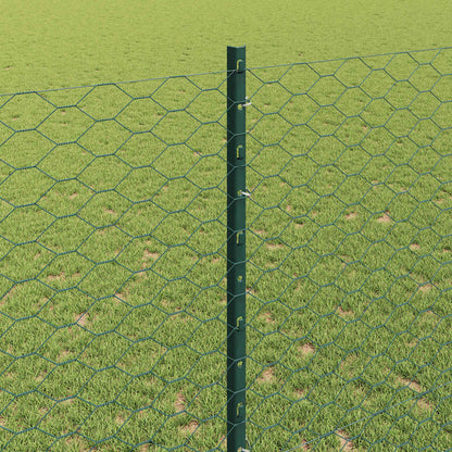 Fence with Posts Green 1.4 x 10 m Steel