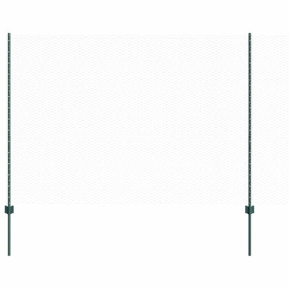 Fence with Posts Green 1.5 x 10 m Steel