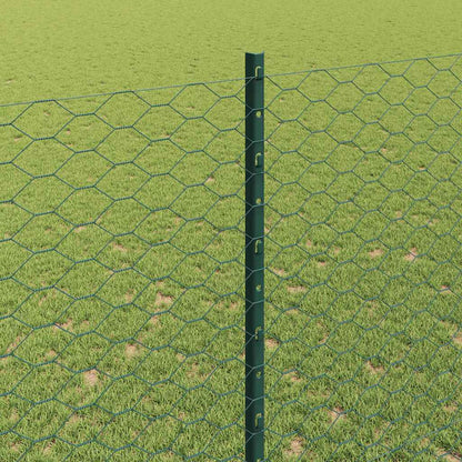 Fence with Posts Green 1.5 x 10 m Steel