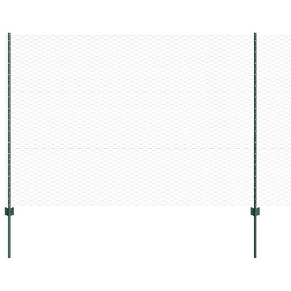Fence with Posts Green 1.5 x 10 m Steel