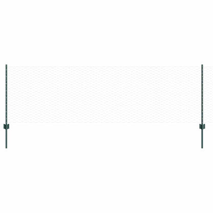 Fence with Posts Green 0.8 x 25 m Steel