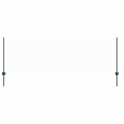 Fence with Posts Green 0.8 x 25 m Steel