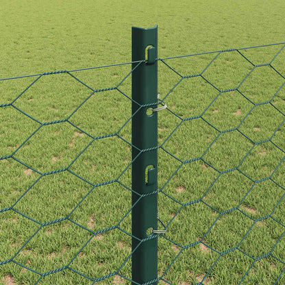 Fence with Posts Green 1.2 x 25 m Steel