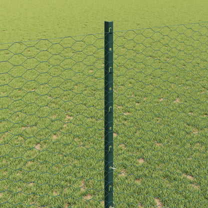 Fence with Posts Green 1.4 x 25 m Steel