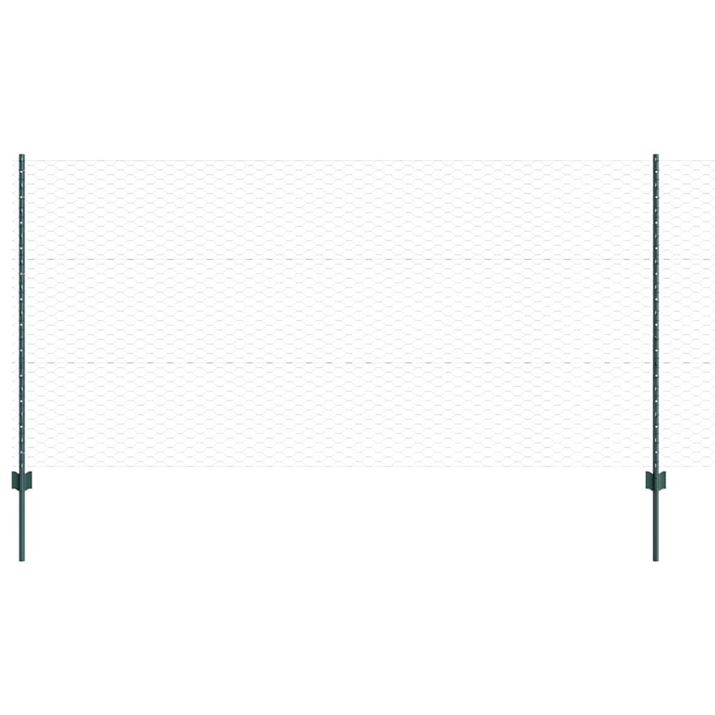 Fence with Posts Green 1.2 x 50 m Steel