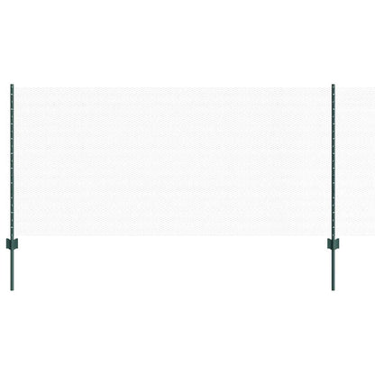 Fence with Posts Green 1 x 100 m Steel