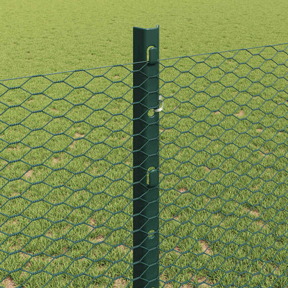 Fence with Posts Green 1.2 x 100 m Steel