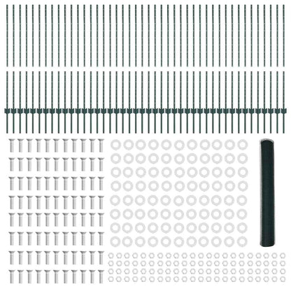 Fence with Posts Green 1.2 x 100 m Steel