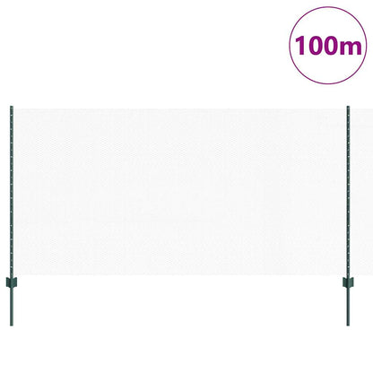 Fence with Posts Green 1.2 x 100 m Steel