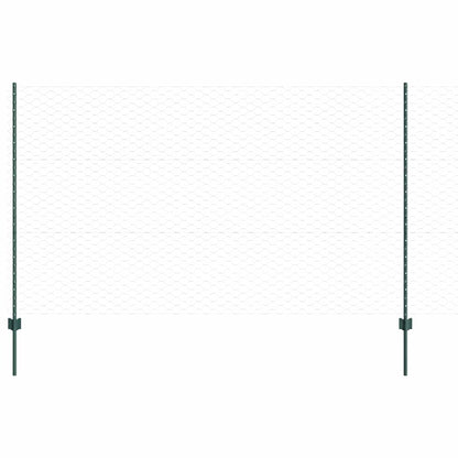 Fence with Posts Green 1.4 x 100 m Steel