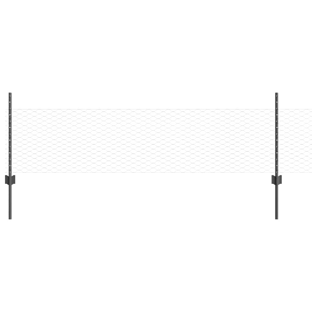 Fence and Post Grey 0.5 x 10 m Steel