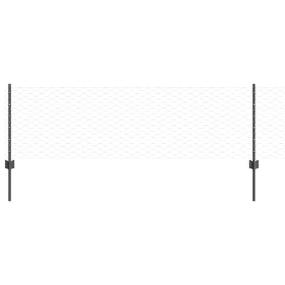 Fence with Posts Grey 0.6 x 10 m Steel