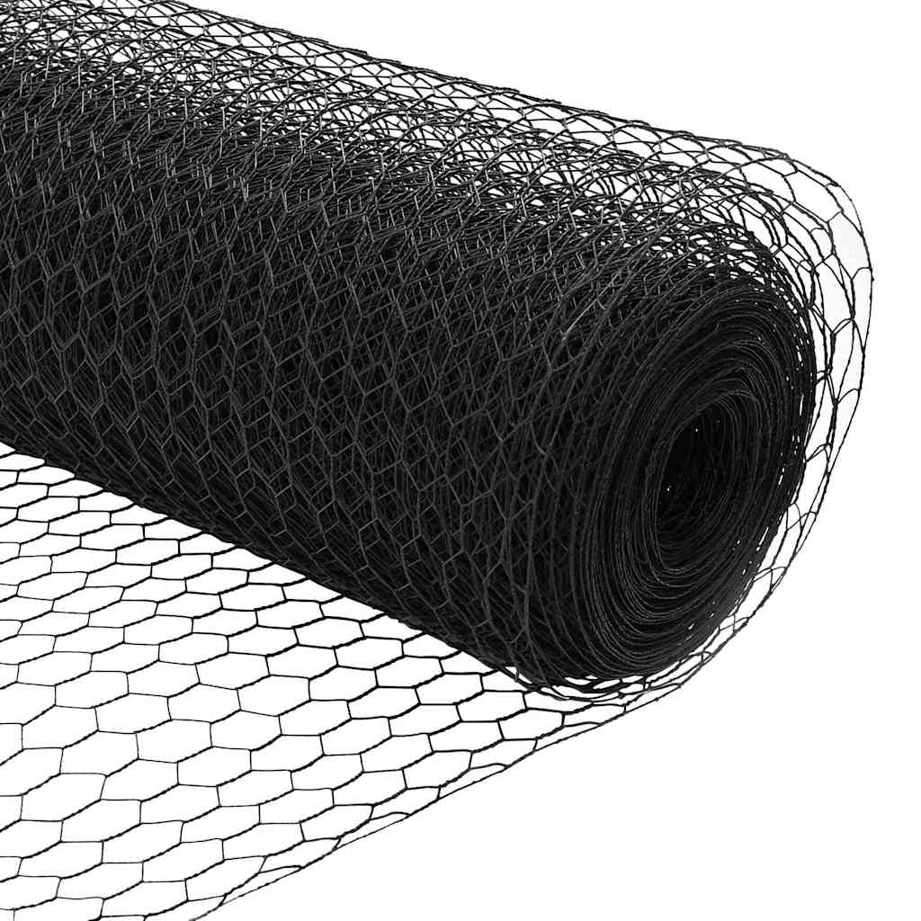 Fence with Posts Grey 0.8 x 10 m Steel