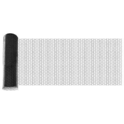 Fence with Posts Grey 0.8 x 10 m Steel