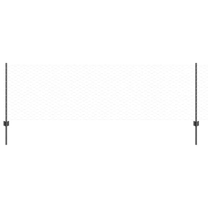 Fence with Posts Grey 0.8 x 10 m Steel