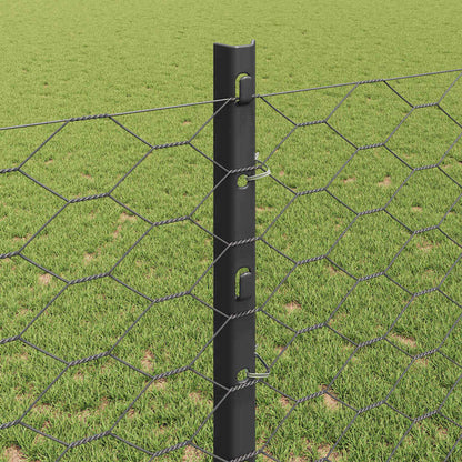 Fence with Posts Grey 1.2 x 10 m Steel