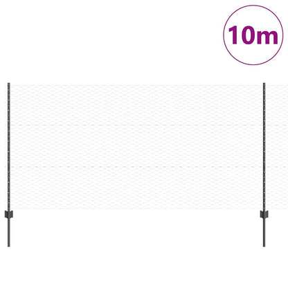 Fence with Posts Grey 1.2 x 10 m Steel