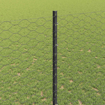 Fence with Posts Grey 1.4 x 10 m Steel