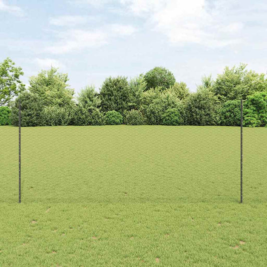 Fence with Posts Grey 1.4 x 10 m Steel