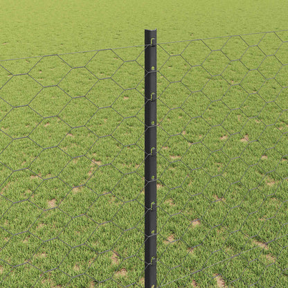 Fence with Posts Grey 1.4 x 10 m Steel