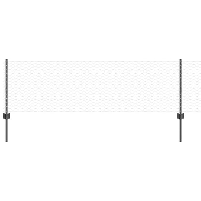 Fence with Posts Grey 0.6 x 25 m Steel