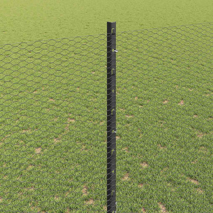 Fence with Posts Grey 1.4 x 25 m Steel