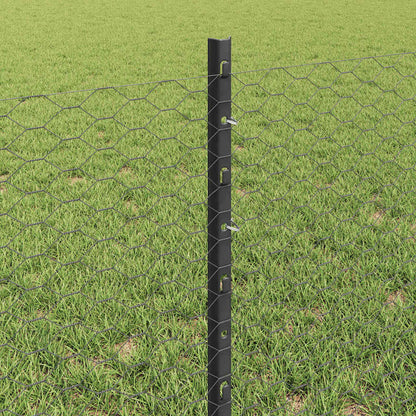 Fence with Posts Grey 0.6 x 50 m Steel