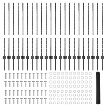 Fence with Posts Grey 1 x 50 m Steel