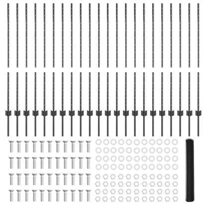 Fence with Posts Grey 1.2 x 50 m Steel