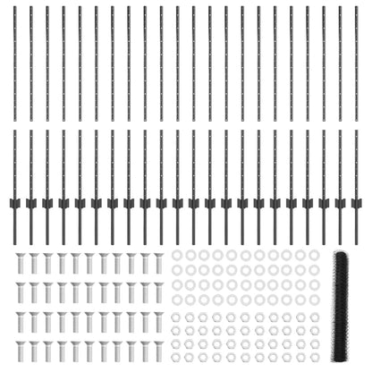 Fence with Posts Grey 1.2 x 50 m Steel