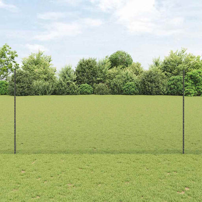 Fence with Posts Grey 1.5 x 50 m Steel