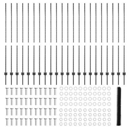 Fence with Posts Grey 1.5 x 50 m Steel